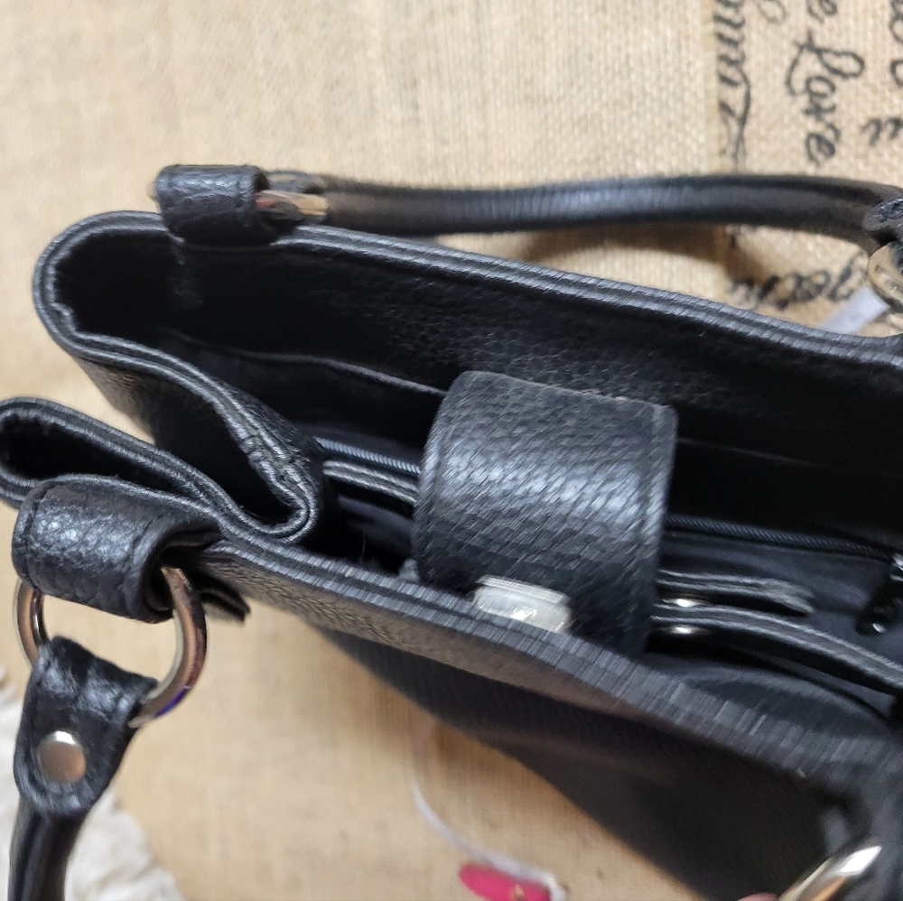 Vintage Liz Claiborne hand bag pebble leather-black - Picture 8 of 13
